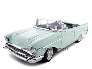 Image of 1957 Chevrolet Bel Air Convertible Green 1/18 Diecast Model Car by Motormax