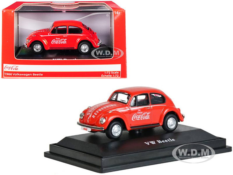 1966 Volkswagen Beetle Coca-Cola Red 1/72 Diecast Model Car by Motor City Classics