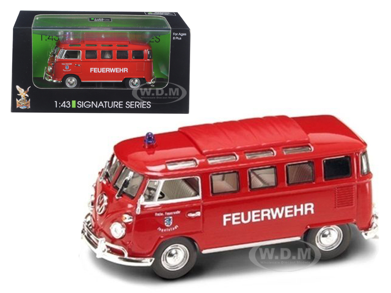 1962 Volkswagen Microbus Police Fire Department 1/43 Diecast Car Model By Road Signature