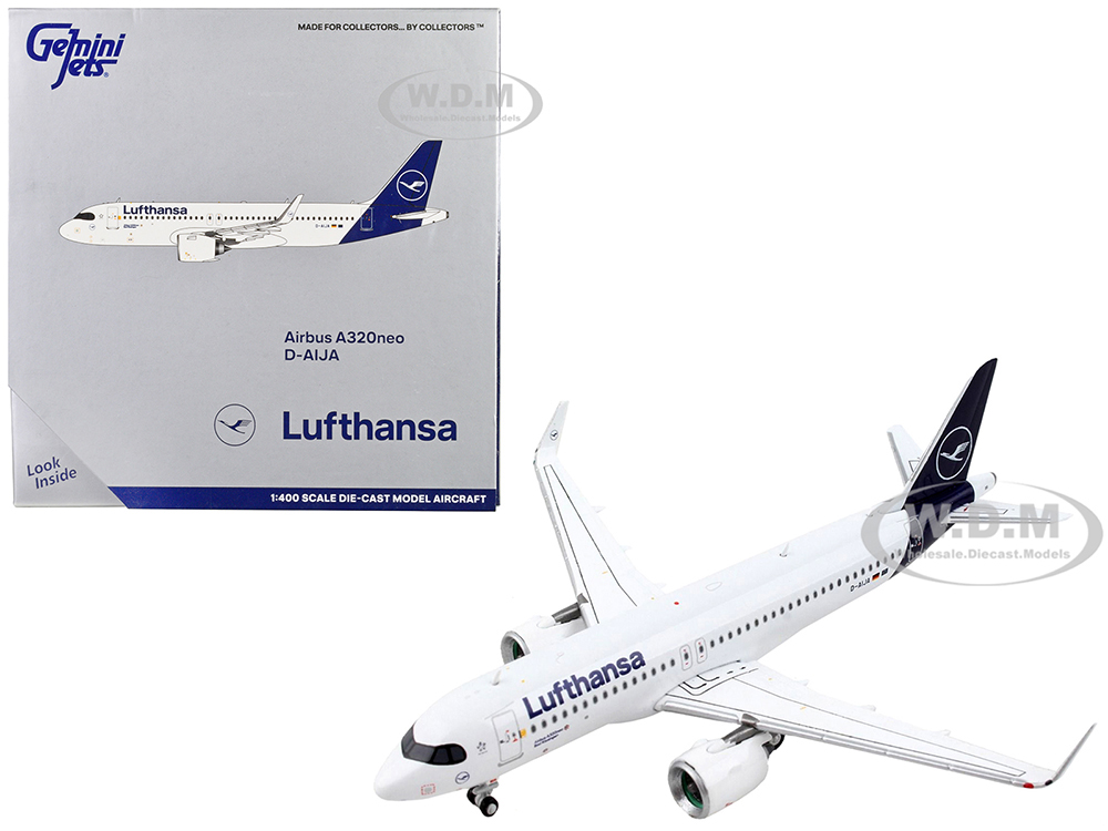 Airbus A320neo Commercial Aircraft "Lufthansa" White with Dark Blue Tail 1/400 Diecast Model Airplane by GeminiJets