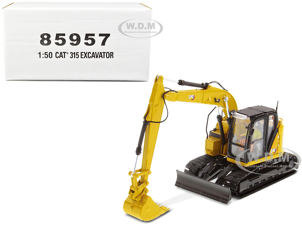 CAT Caterpillar 315 Track Type Hydraulic Excavator Yellow with Operator "High Line" Series 1/50 Diecast Model by Diecast Masters