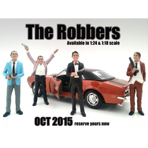 "the Robbers" 4 Piece Figure Set For 118 Scale Models By American Diorama