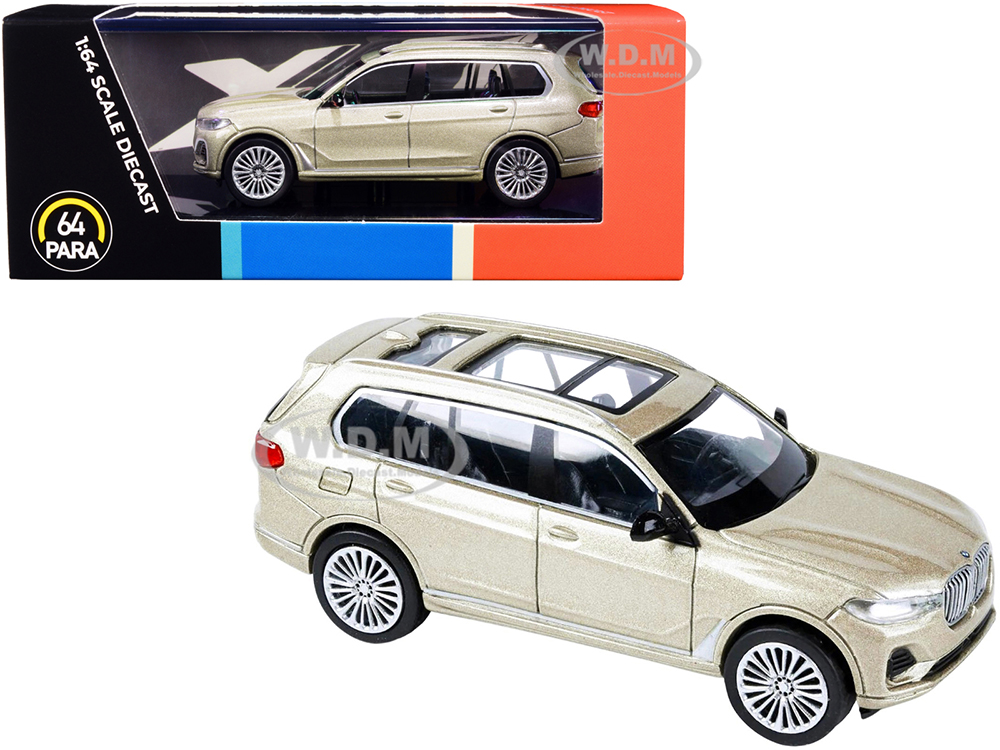 BMW X7 with Sunroof Sunstone Gold Metallic 1/64 Diecast Model Car by Paragon Models