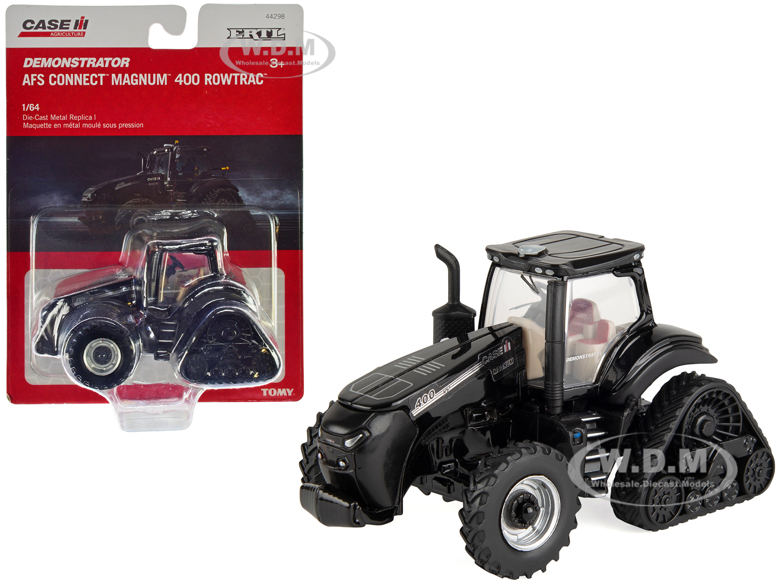 Case IH AFS Connect Magnum 400 RowTrac Demonstrator Half-Tracked Tractor Black Case IH Agriculture 1/64 Diecast Model By ERTL TOMY