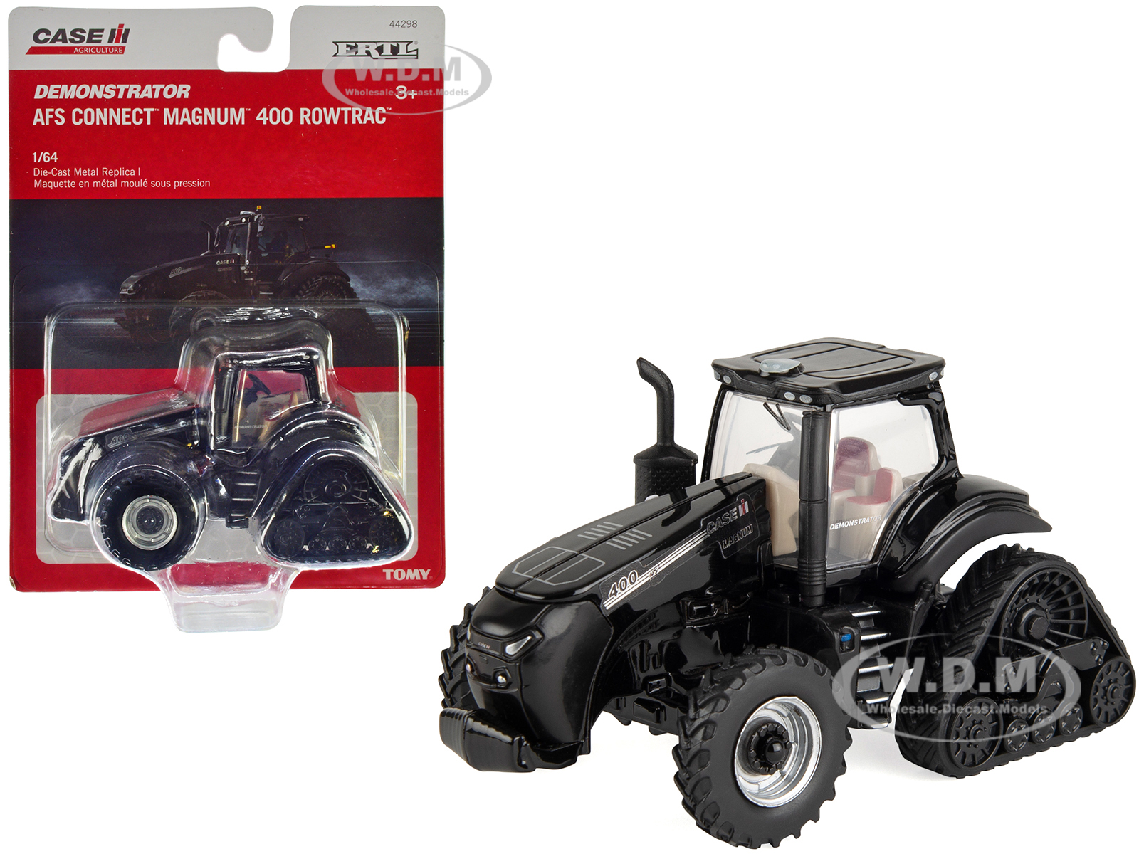 Case IH AFS Connect Magnum 400 RowTrac Demonstrator Half-Tracked Tractor Black Case IH Agriculture 1/64 Diecast Model by ERTL TOMY