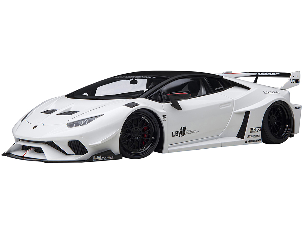 Lamborghini Huracan GT "LB-Silhouette Works" White with Black 1/18 Model Car by Autoart