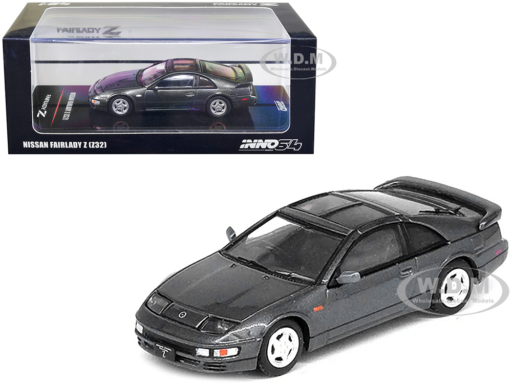 Nissan Fairlady Z (Z32) RHD (Right Hand Drive) Oxford Gray Metallic with Extra Wheels 1/64 Diecast Model Car by Inno Models