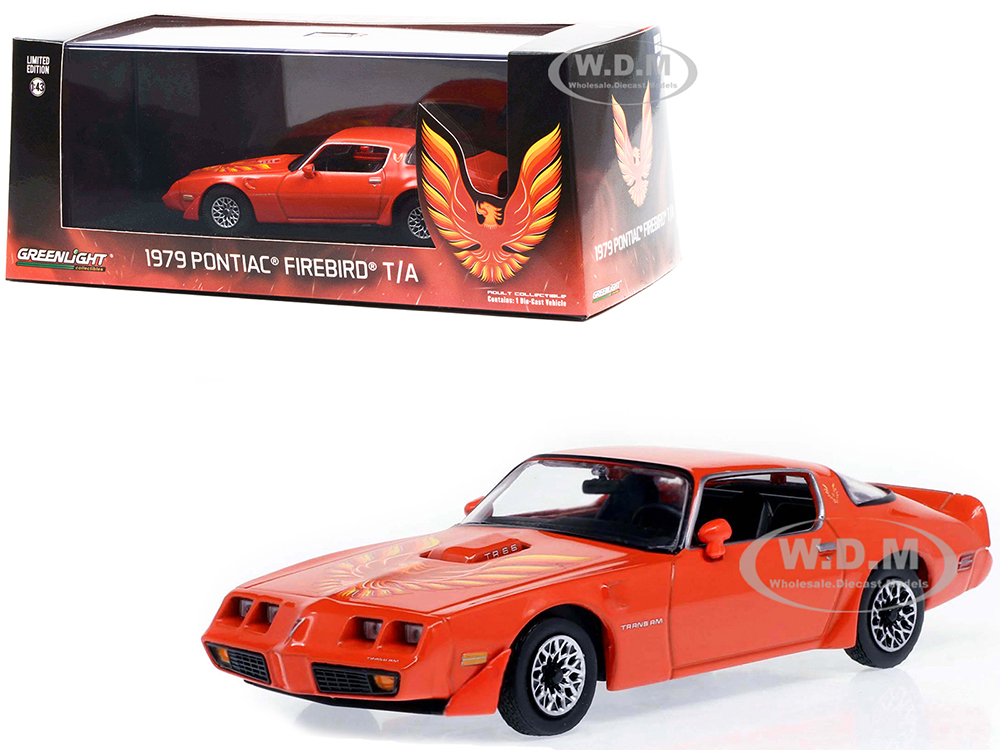 1979 Pontiac Firebird T/A Trans Am Mayan Red with Hood Phoenix 1/43 Diecast Model Car by Greenlight