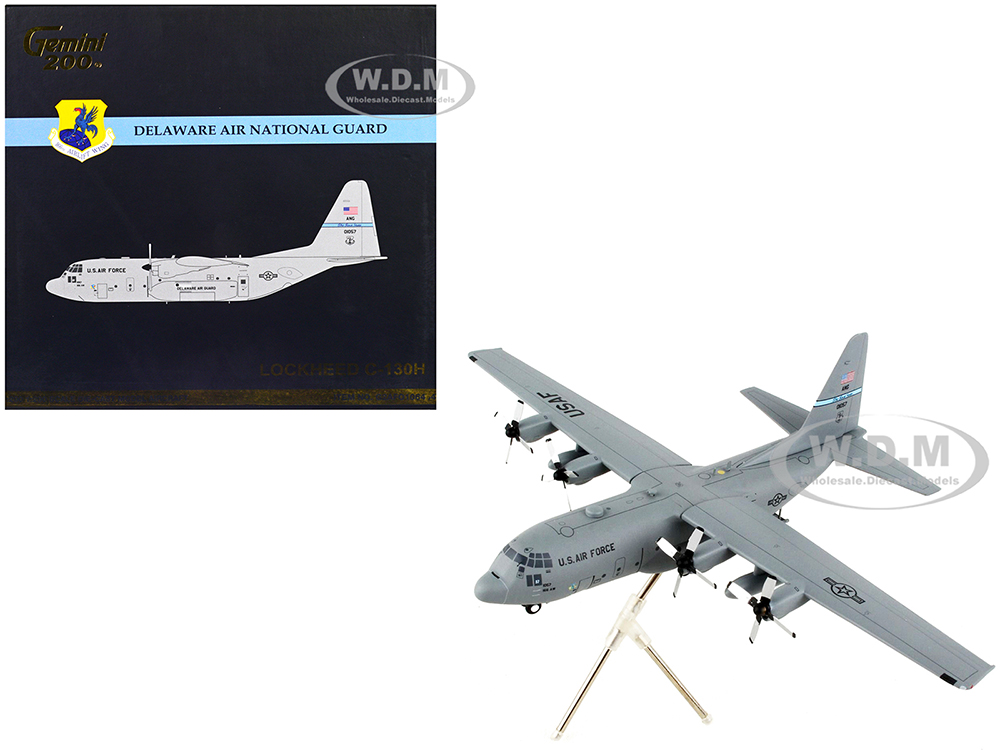 Lockheed C-130H Hercules Transport Aircraft Delaware Air National Guard United States Air Force Gemini 200 Series 1/200 Diecast Model Airplane by GeminiJets