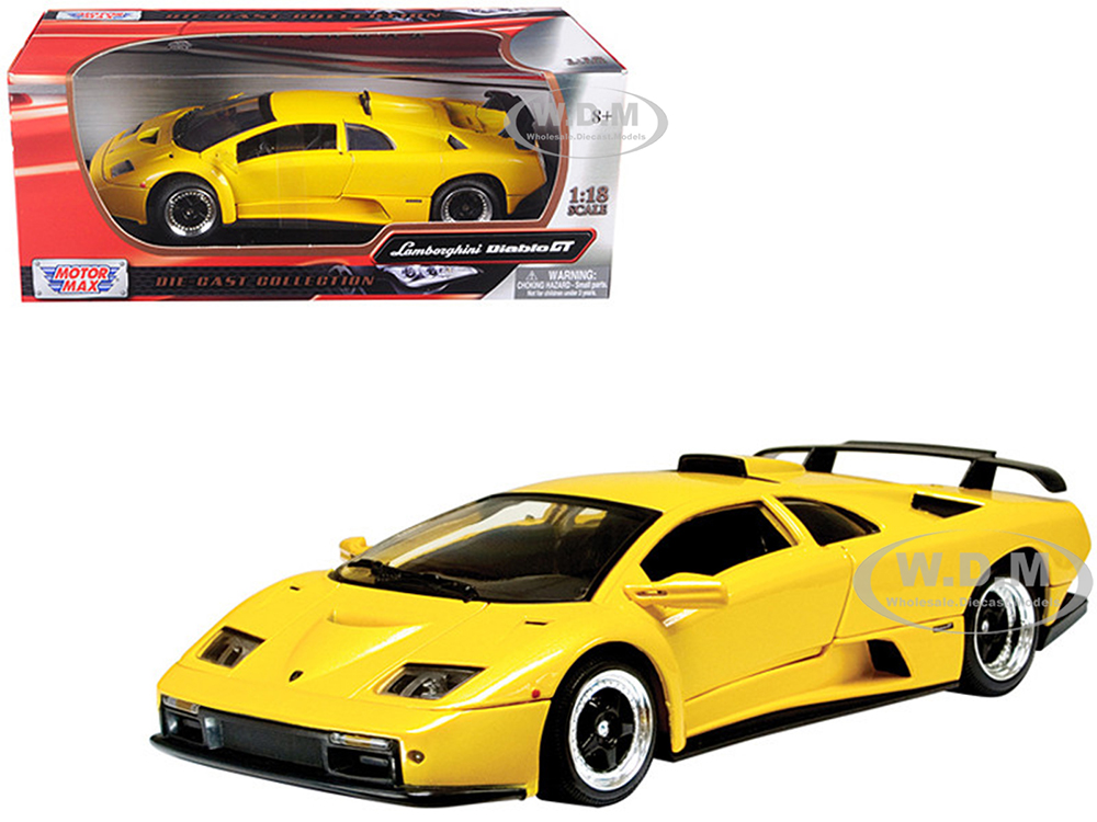 Lamborghini Diablo GT Yellow 1/18 Diecast Model Car by Motormax