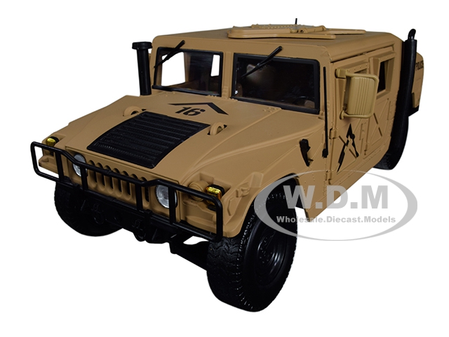 Image of HMMWV (Humvee) "Military Police" Desert Tan 1/18 Diecast Model Car by Autoworld