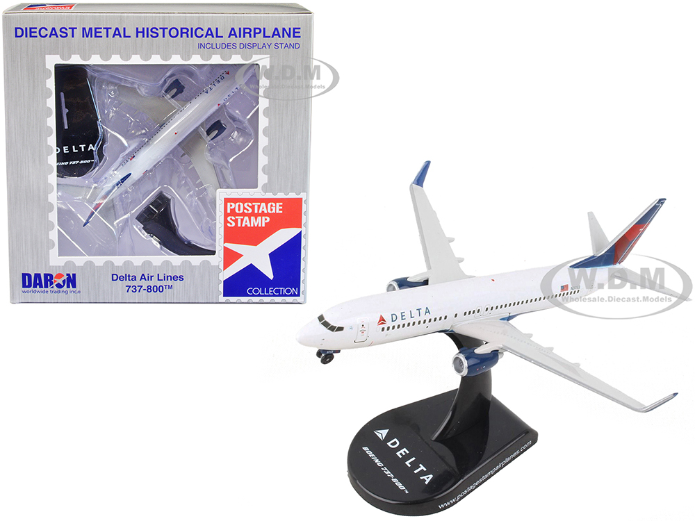 Boeing 737-800 Next Generation Commercial Aircraft "Delta Air Lines" 1/300 Diecast Model Airplane by Postage Stamp