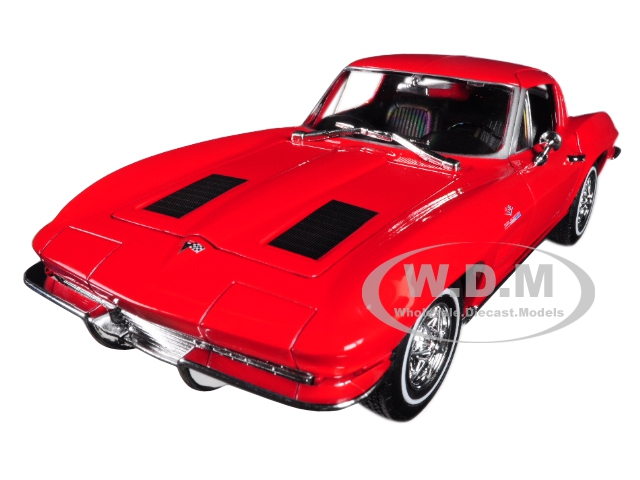 1963 Chevrolet Corvette Red 1/24-1/27 Diecast Model Car By Welly