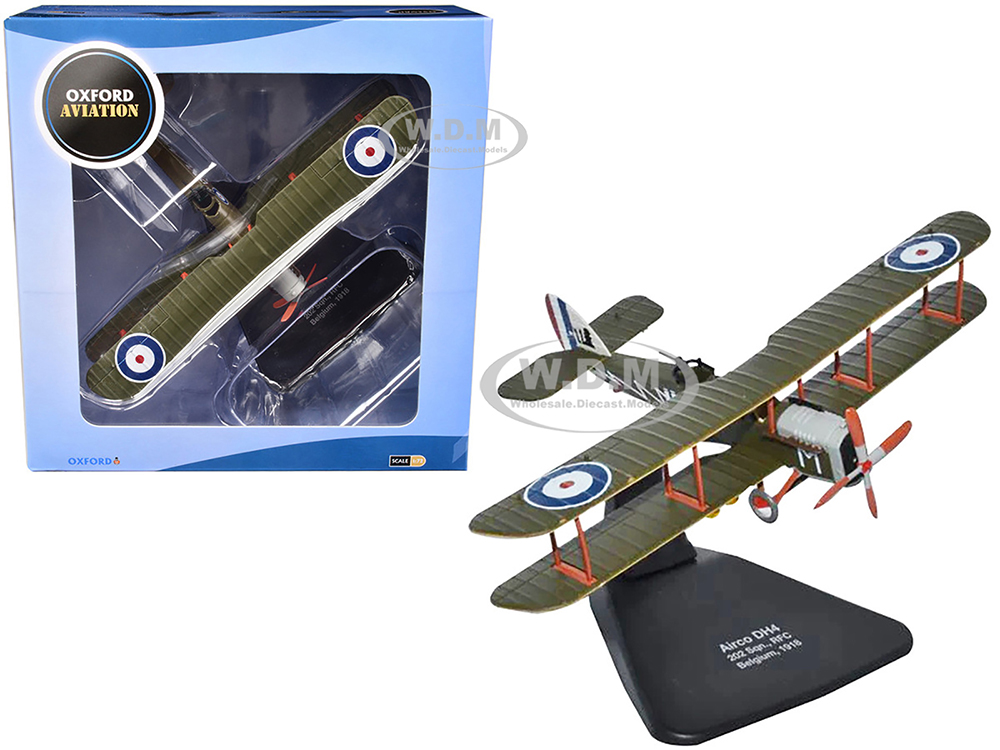 Airco DH4 Bomber Plane 202 Squadron RFC (1918) Oxford Aviation Series 1/72 Diecast Model Airplane by Oxford Diecast