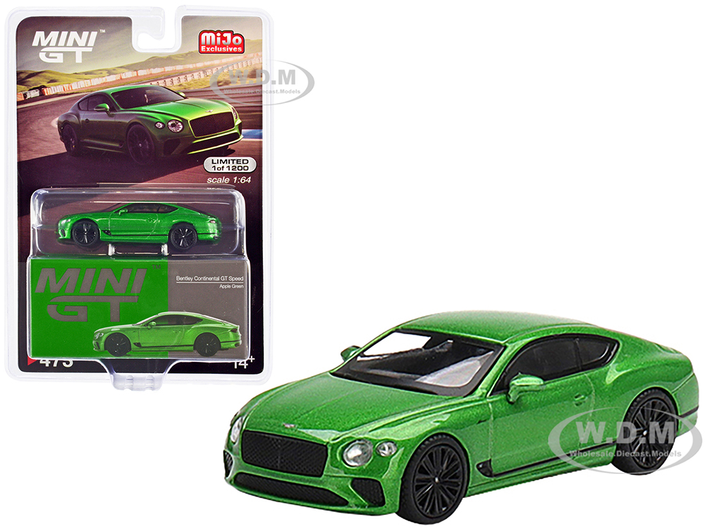 2022 Bentley Continental GT Speed Apple Green Metallic Limited Edition to 1200 pieces Worldwide 1/64 Diecast Model Car by Mini GT