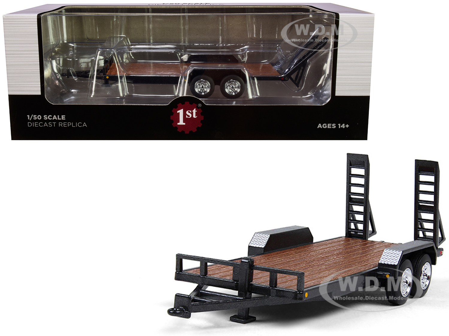 Image of Tandem-Axle Tag Trailer Magnetic Gray 1/50 Diecast Model by First Gear