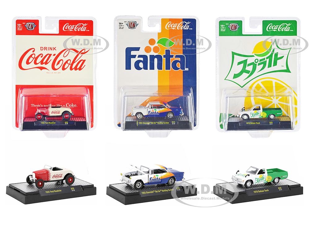 Sodas Set Of 3 Pieces Release 33 Limited Edition To 9250 Pieces Worldwide 1/64 Diecast Model Car By M2 Machines