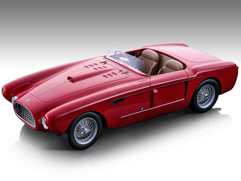 1953 Ferrari 340 Mexico Spyder Red Press Version Mythos Series Limited Edition to 115 pieces Worldwide 1/18 Model Car by Tecnomodel