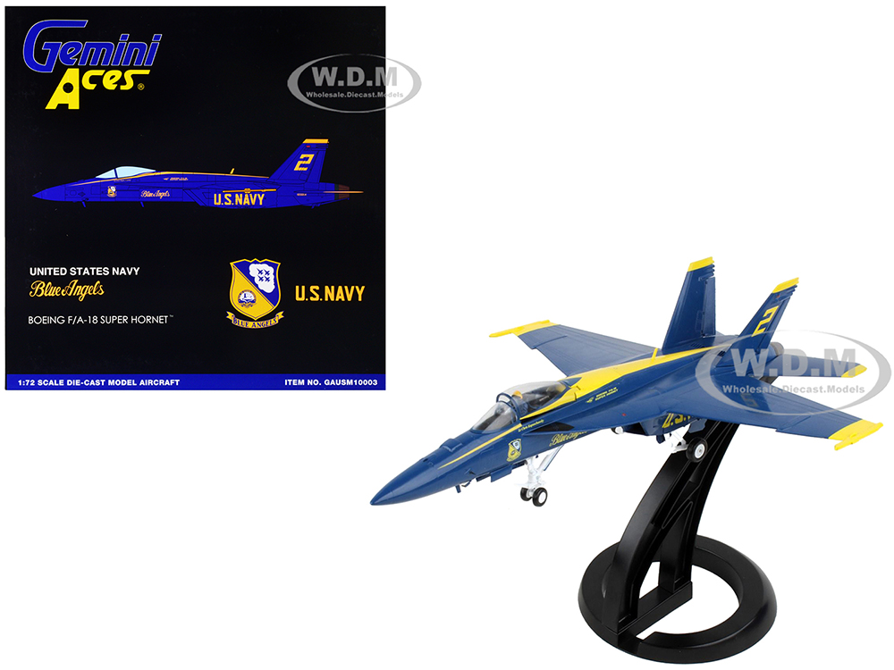 Boeing F/A-18E Super Hornet Fighter Aircraft Blue Angels #2 United States Navy Gemini Aces Series 1/72 Diecast Model Airplane by GeminiJets