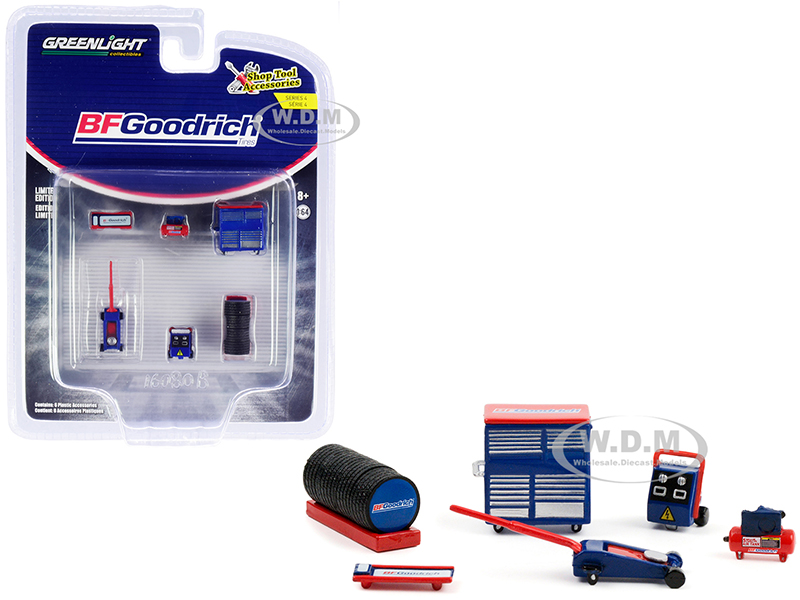 "BFGoodrich Tires" 6 piece Shop Tools Set "Shop Tool Accessories" Series 4 1/64 Models by Greenlight
