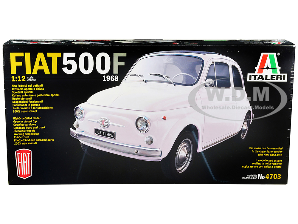 Skill 5 Model Kit 1968 Fiat 500F 1/12 Scale Model By Italeri