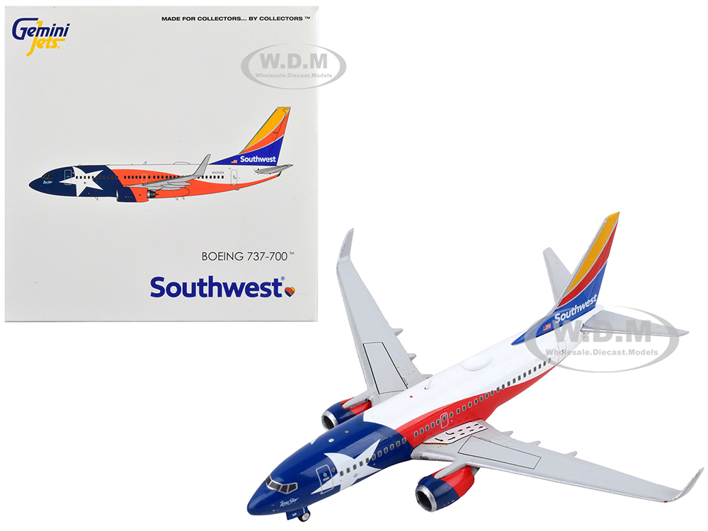 Boeing 737-700 Commercial Aircraft Southwest Airlines - Lone Star One Texas Flag Livery 1/400 Diecast Model Airplane by GeminiJets