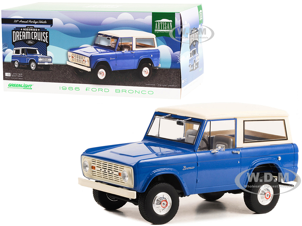 1966 Ford Bronco Blue with Cream Top 
