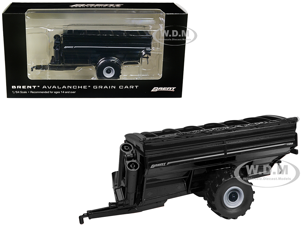 Brent 1198 Avalanche Grain Cart with Tires Black Metallic 1/64 Diecast Model by SpecCast