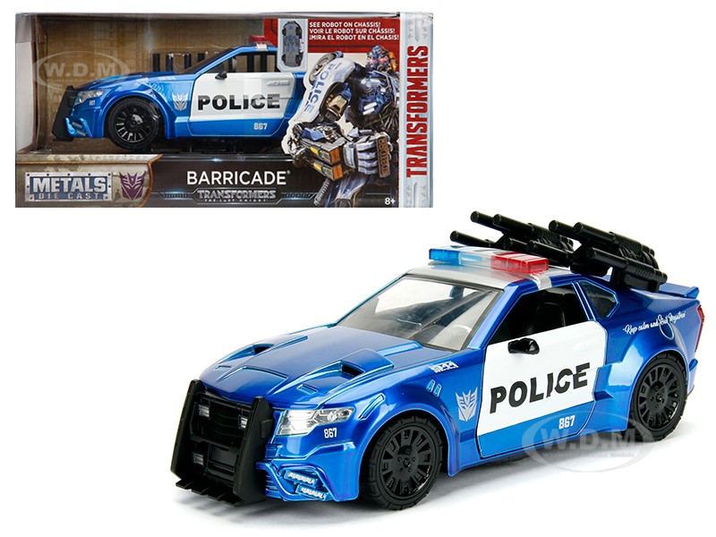Barricade Custom Police Car From "transformers 5" Movie 1/24 Diecast Model Car By Jada Metals