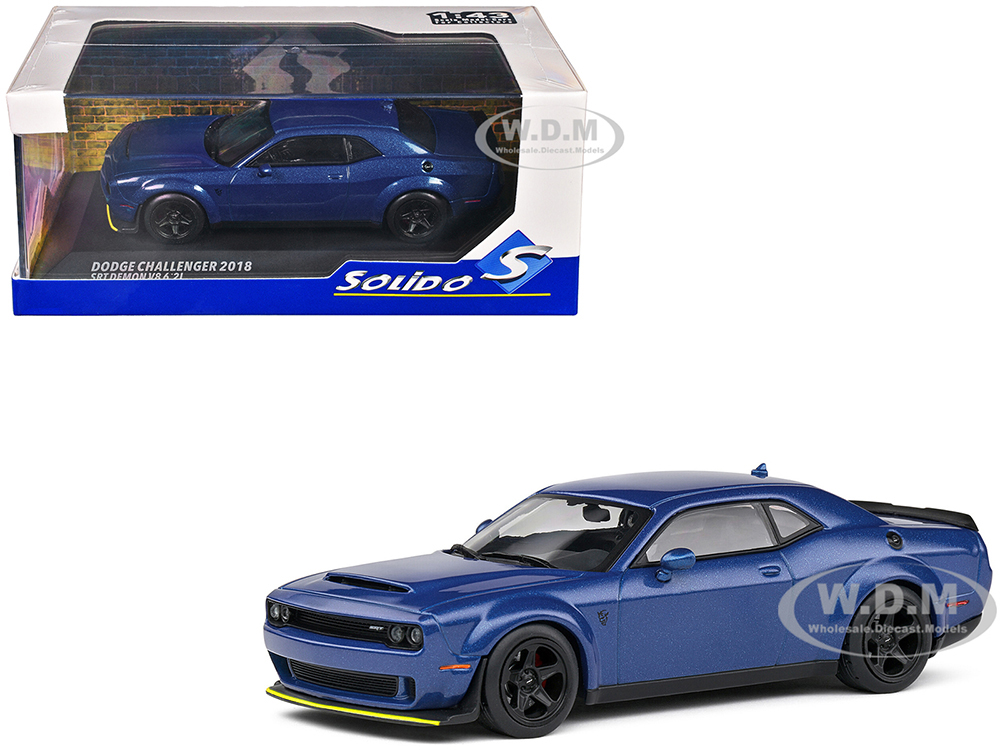 2018 Dodge Challenger SRT Demon Electric Blue Pearl 1/43 Diecast Model Car by Solido