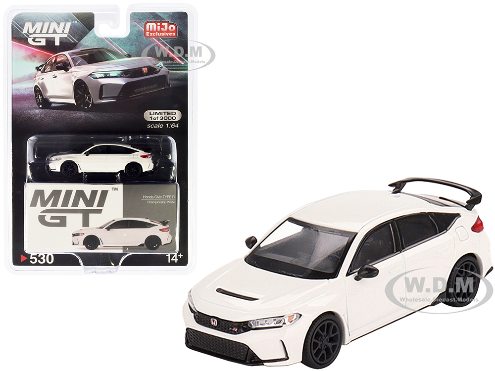 2023 Honda Civic Type R Championship White Limited Edition to 3000 pieces Worldwide 1/64 Diecast Model Car by True Scale Miniatures