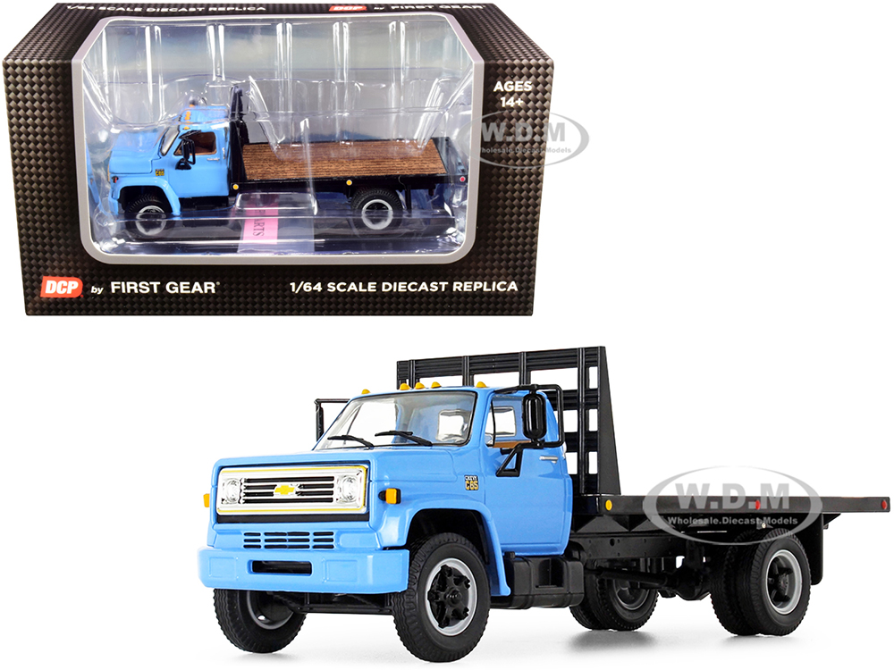 Chevrolet C65 Flatbed Truck Light Blue 1/64 Diecast Model by DCP/First Gear