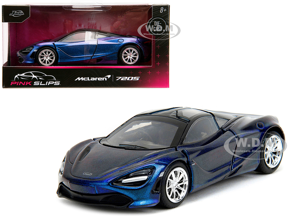 McLaren 720S Blue Metallic with Black Top Pink Slips Series 1/32 Diecast Model Car by Jada