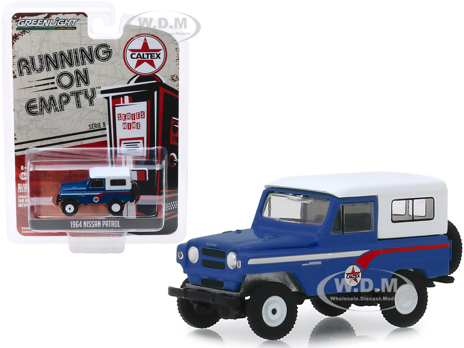 1964 Nissan Patrol Blue With White Top "caltex" "running On Empty" Series 9 1/64 Diecast Model Car By Greenlight