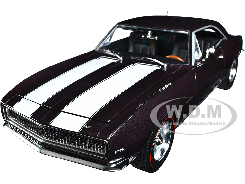 1967 Chevrolet Camaro Z/28 Royal Plum with White Stripes "Muscle Car &amp; Corvette Nationals" (MCACN) 1/18 Diecast Model Car by Auto World