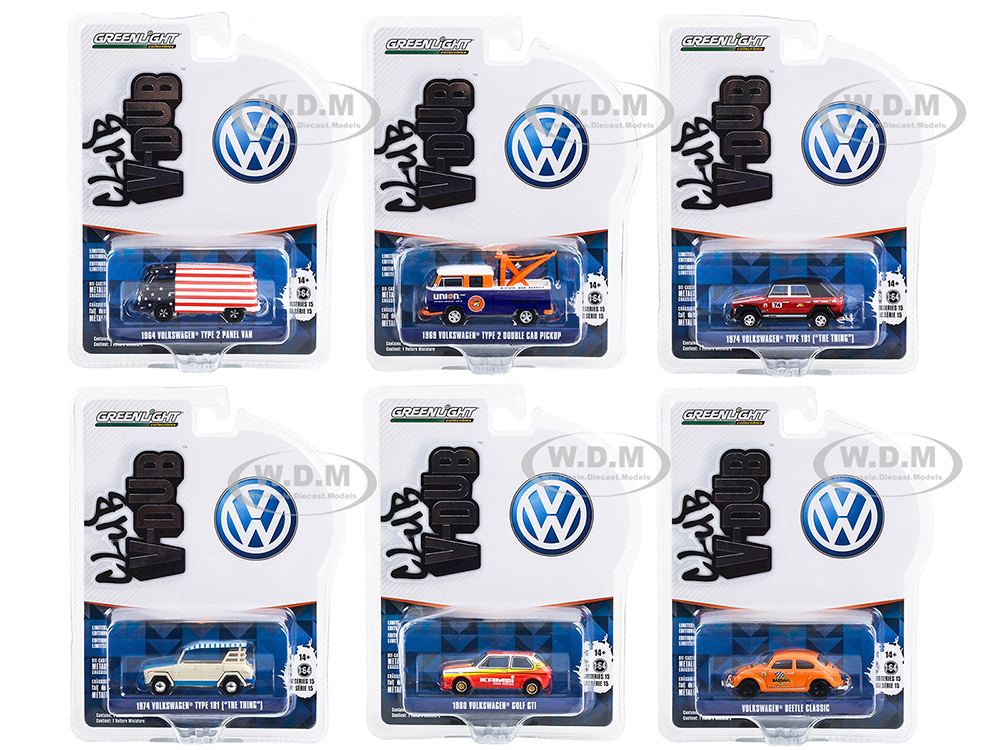 "Club Vee V-Dub" Set of 6 pieces Series 15 1/64 Diecast Model Cars by Greenlight