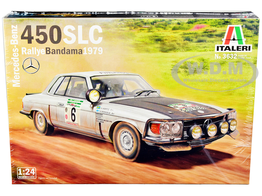 Skill 3 Model Kit Mercedes-Benz 450 SLC Winner "Rallye Bandama Ivory Coast" (1979) 1/24 Scale Model by Italeri