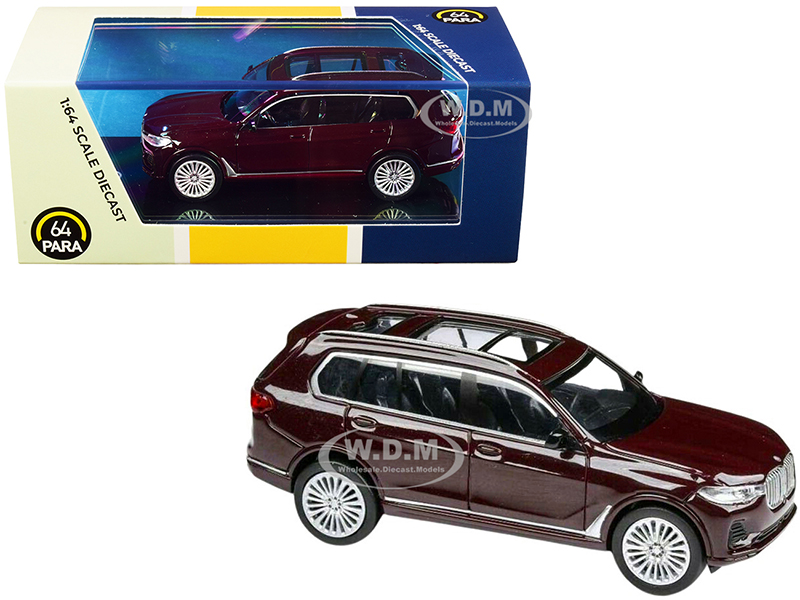 BMW X7 Ametrine Red Metallic 1/64 Diecast Model Car by Paragon Models
