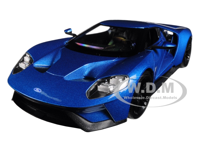 Image of 2017 Ford GT Blue 1/24 - 1/27 Diecast Model Car by Welly