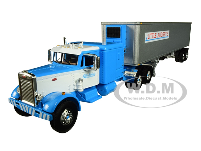 Peterbilt 351 Long Frame With 63" Sleeper Bunk And 40 Vintage (reefer) Refrigerated Trailer "little Audreys Transportation" Blue And White 26th In A