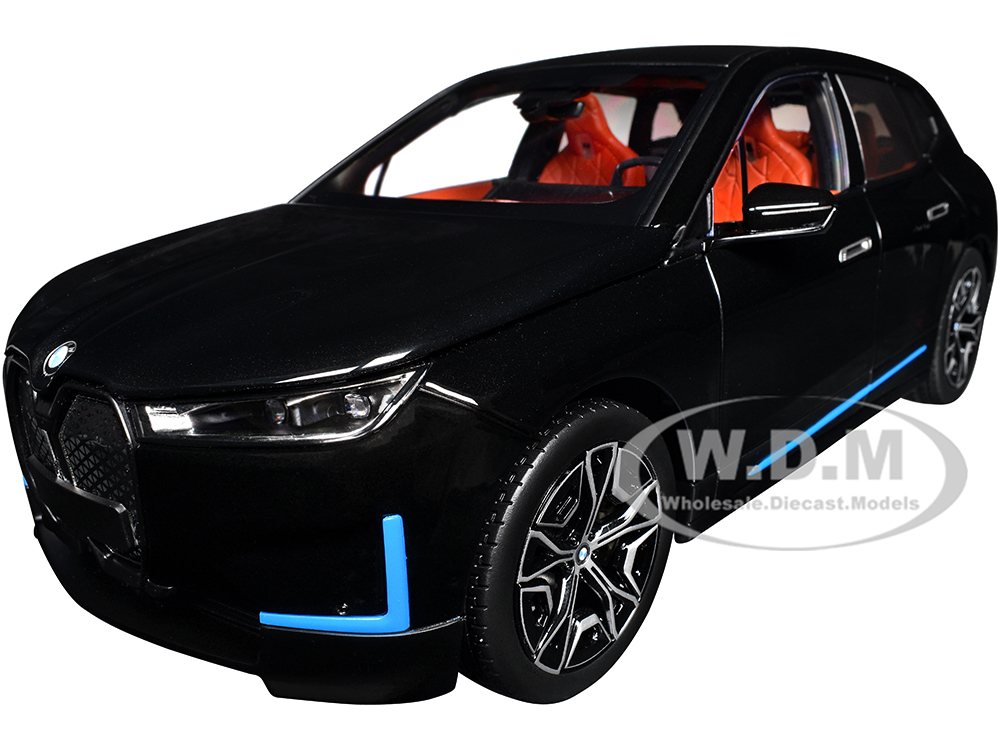 BMW iX Black Metallic 1/18 Diecast Model Car by Minichamps