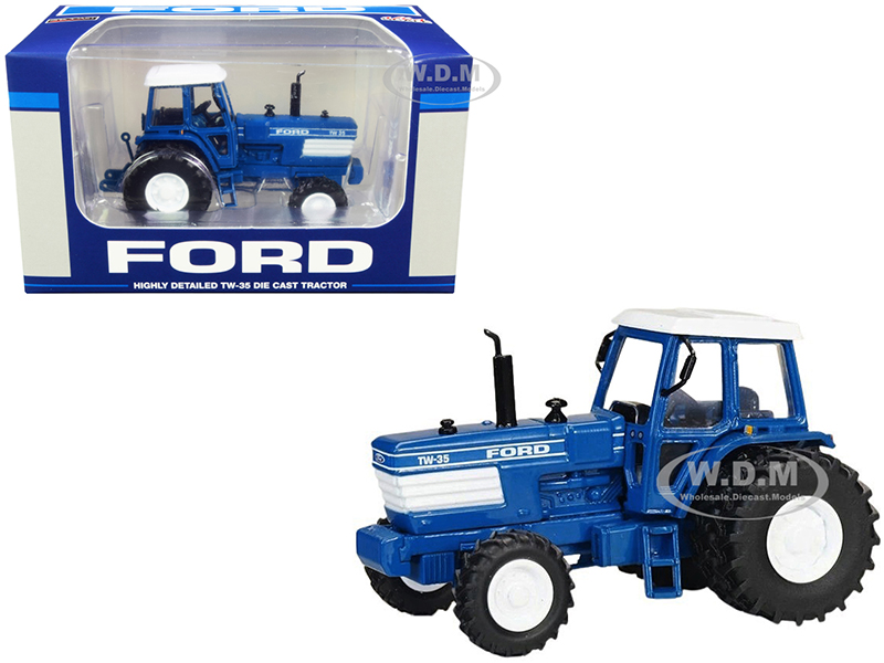 Ford TW-35 Tractor FWA with Duals Blue with White Top 1/64 Diecast Model by SpecCast