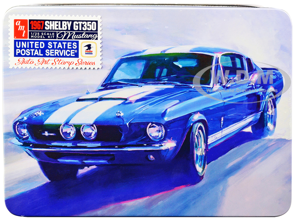 Skill 2 Model Kit 1967 Shelby Mustang GT350 USPS (United States Postal Service) "Auto Art Stamp Series" 1/25 Scale Model by AMT