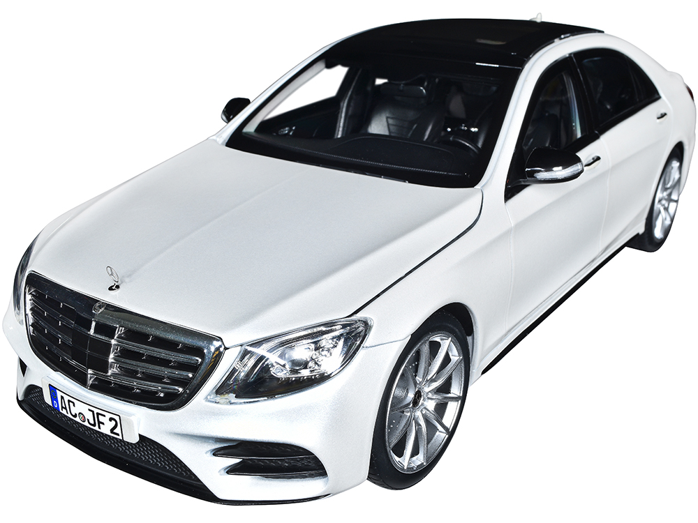 2018 Mercedes-Benz S-Class AMG-Line White Metallic with Sunroof 1/18 Diecast Model Car by Norev