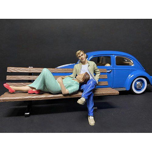 Image of Sitting Lovers 2 piece Figurine Set for 1/24 Scale Models by American Diorama