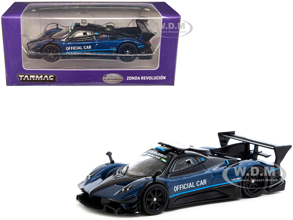 Pagani Zonda Revolucion Blue Metallic and Black Official Car Suzuka 10 Hours (2019) Global64 Series 1/64 Diecast Model Car by Tarmac Works