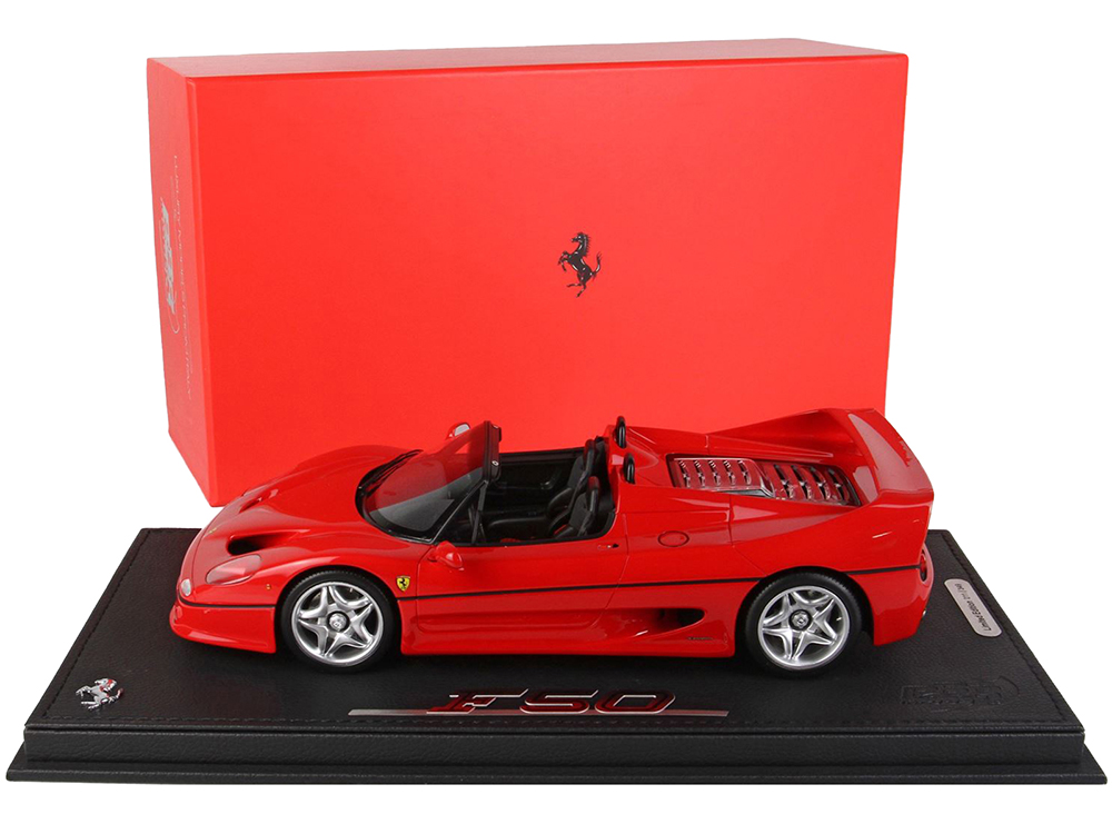 1995 Ferrari F50 Spider Rosso Corsa Red with DISPLAY CASE Limited Edition to 349 pieces Worldwide 1/18 Model Car by BBR