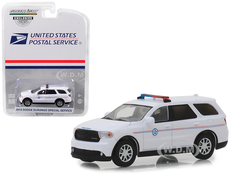 2018 Dodge Durango "special Service" Usps (united States Postal Service) Postal Police White "hobby Exclusive" 1/64 Diecast Model Car By Greenlight