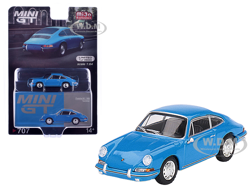 1963 Porsche 901 Blue "Quickblau" Limited Edition to 3600 pieces Worldwide 1/64 Diecast Model Car by Mini GT