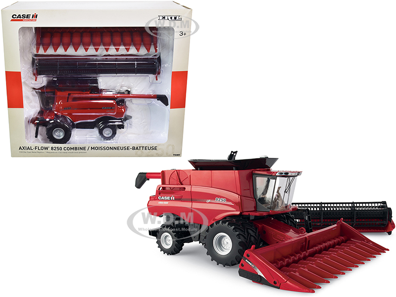 Image of Case IH Axial-Flow 8250 Combine with Draper Head and Corn Head "Case IH Agriculture" 1/32 Diecast Model by ERTL TOMY